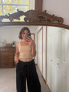 lace textured square tank