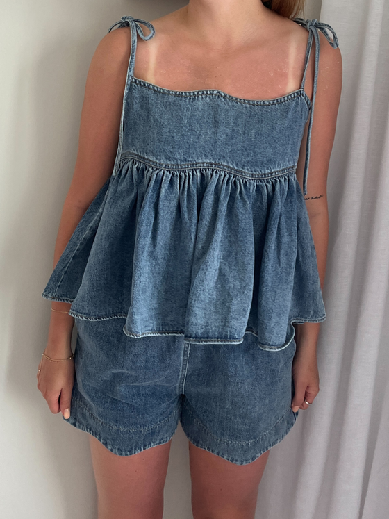 Denim Babydoll Shorts