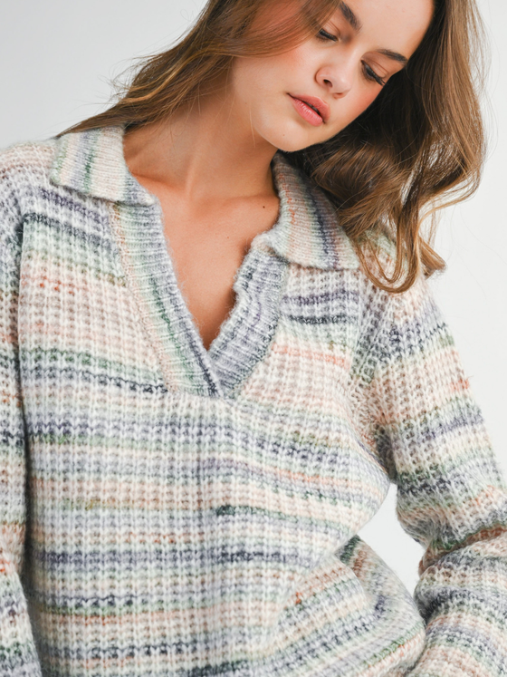 Multicolor Heathered Sweater