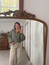 Tova Sweater Bomber Jacket - Olive