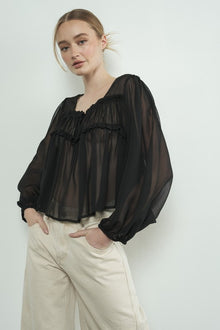  Sheer Layering Blouse