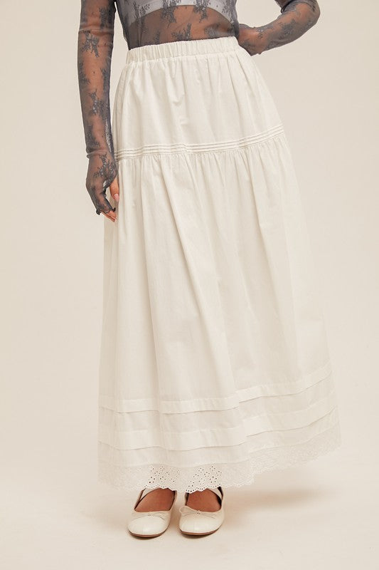 Detailed Poplin Skirt