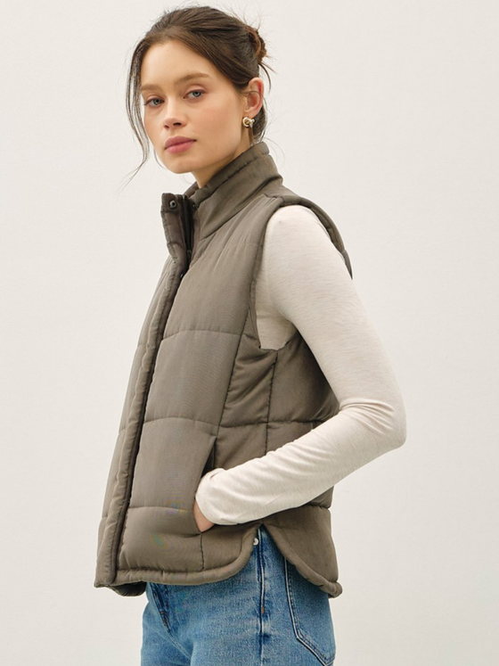 Peyton Brushed Vest - Olive