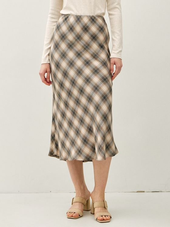 Plaid Midi Skirt
