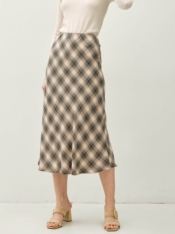 Plaid Midi Skirt