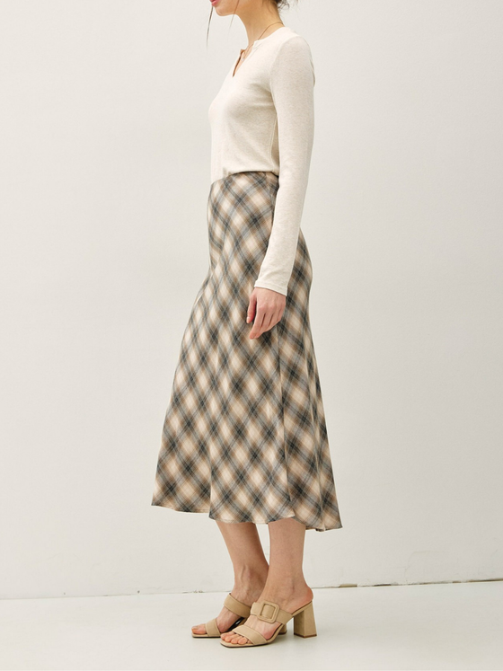 Plaid Midi Skirt
