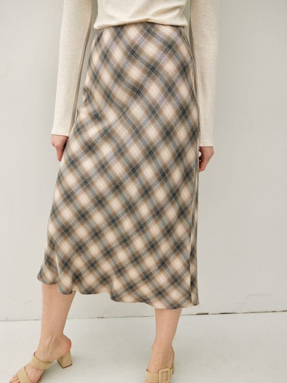 Plaid Midi Skirt