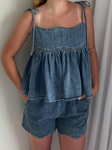  Denim Babydoll Shorts