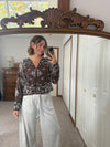 Chocolate Bandana Zipper Cardigan