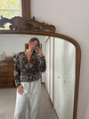 Chocolate Bandana Zipper Cardigan