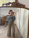 Mocha Terry Wide Leg Pant